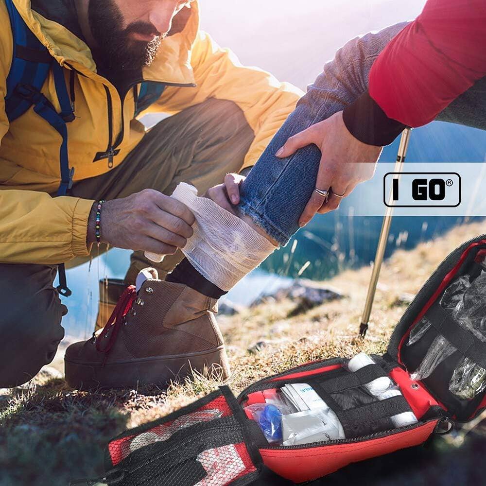 Angle. PARKER SLATER - Compact 251-Piece Survival First Aid Kit with Molle Pouch - Black.