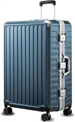 LUGGEX - 28 Inch Aluminum Frame Zipperless Polycarbonate Spinner Hard Shell Suitcase - ZX-Core - Blue