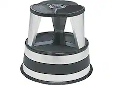 Front. Cramer - Kik-Step 1.17'H Steel Step Stool - Silver/Black.