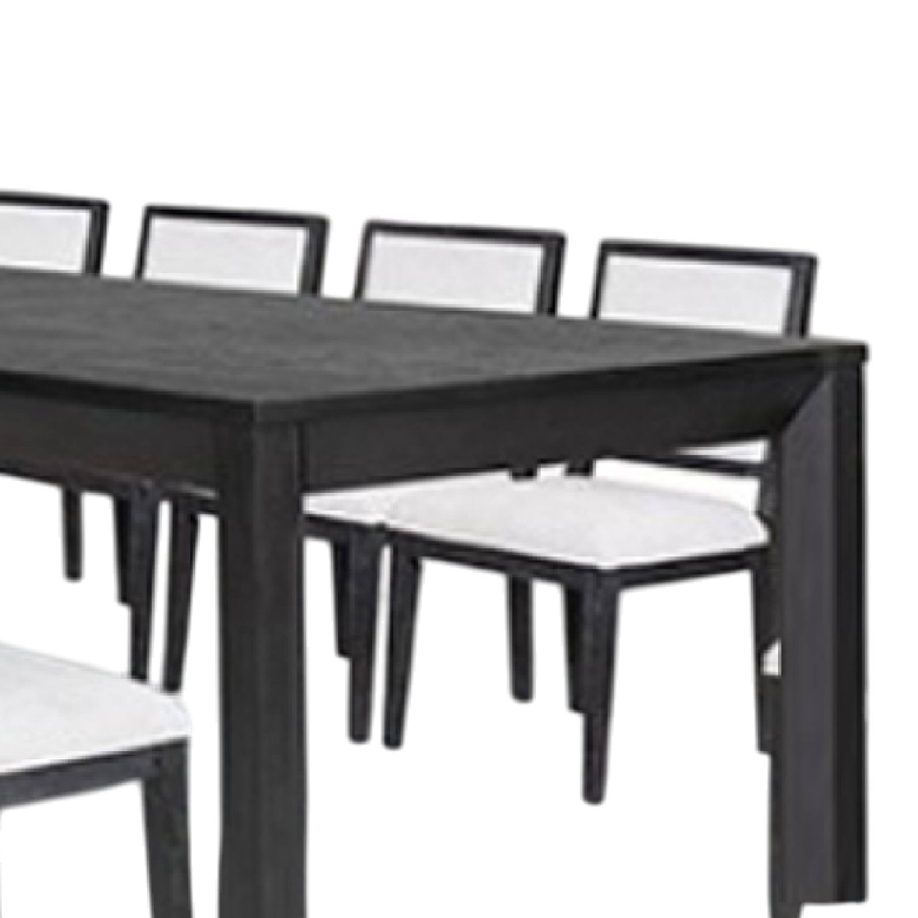 Alt View 2. Manhattan Lane - Kizie 9pc Dining Table Set, 94-118 Inch Extendable, Black Wood Chairs - Black, White.