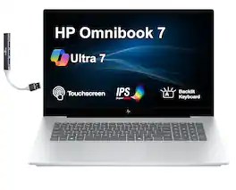 HP - Omnibook 7 Laptop 17.3 FHD Display (Ultra 7-258V, 32GB, 1TB SSD, Intel Arc 140V, Win 11 Home) w/USB Hub - Silver