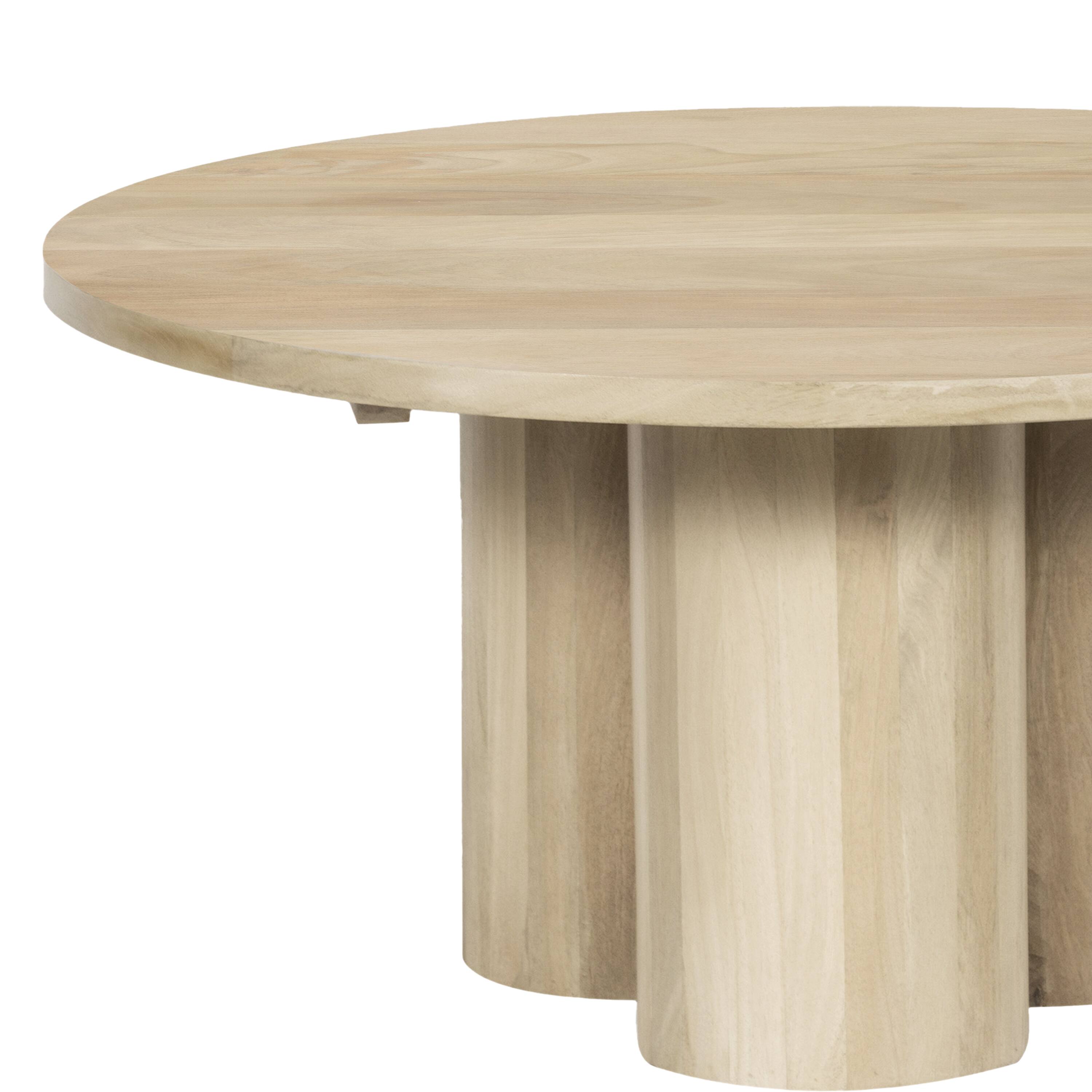 Alt View 3. Manhattan Lane - Hazel Coffee Table with 3 Pillar Legs, 35.5 Inch Round Top - Brown.