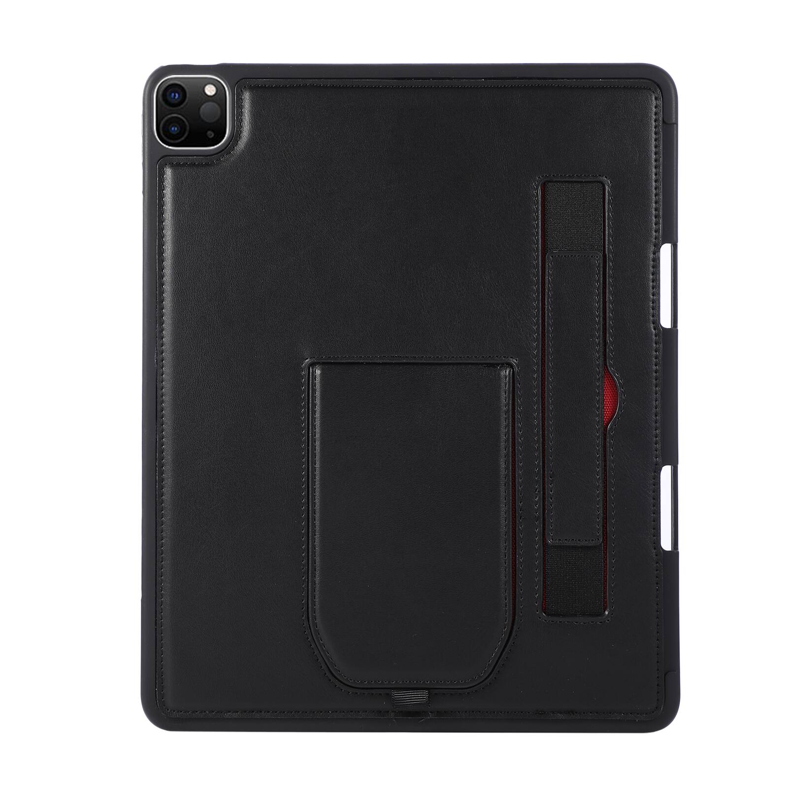 Alt View 2. Dteck - Shockproof Case for Apple iPad Air (M4) 13" 2026 with Hand Strap and Foldable Kickstand, PU Leather TPU Protective Cover - Black.