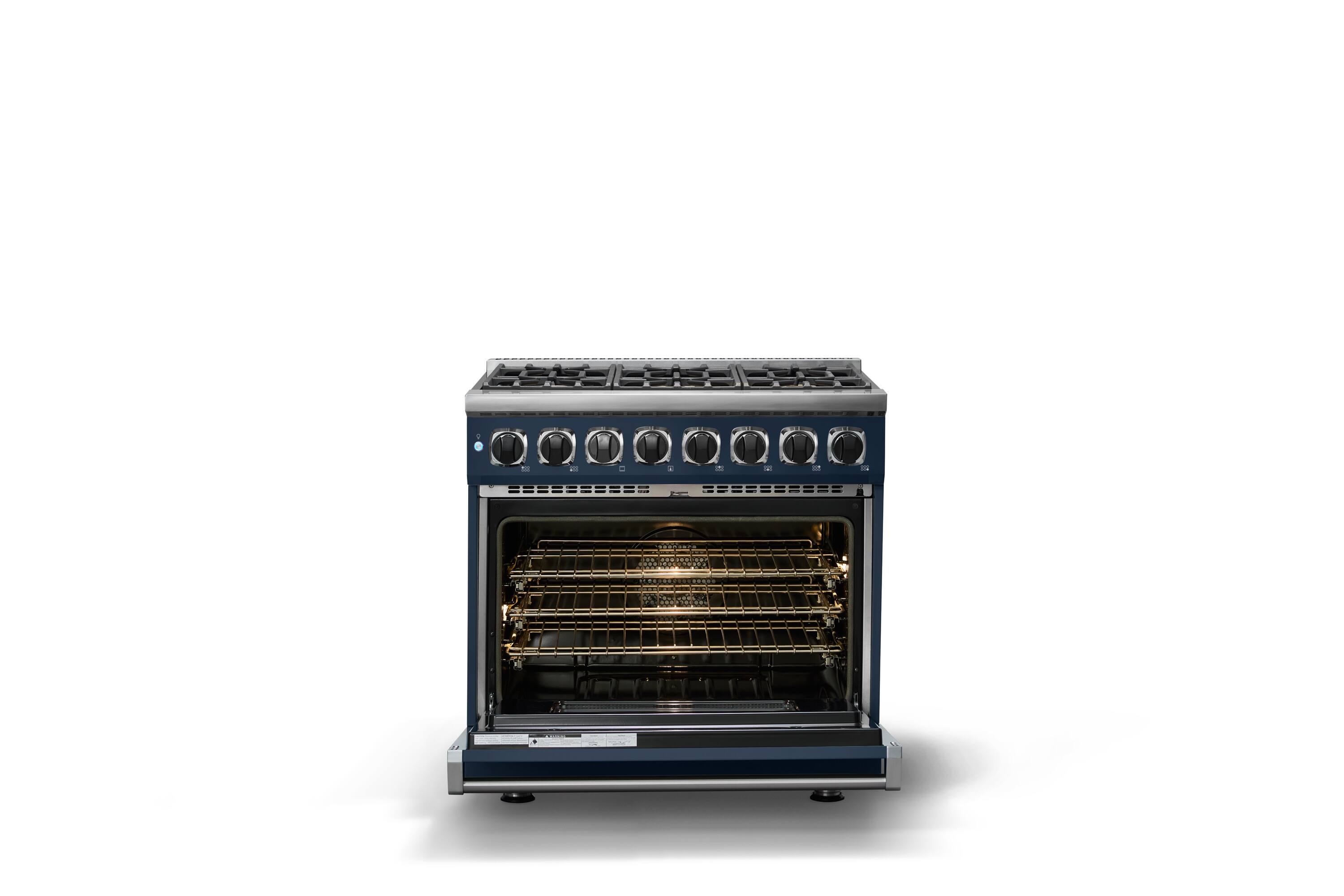 Alt View 2. Viking - 36 in. Wide 6 Burner Freestanding 7 Series Dual Fuel Self-Clean Range - Slate Blue.