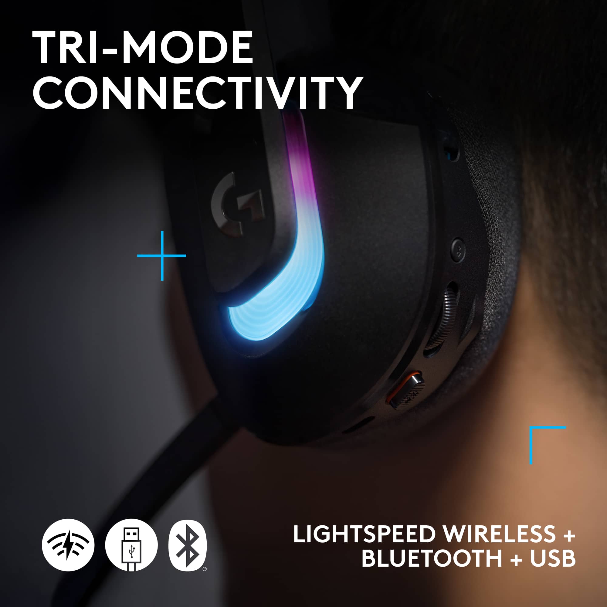 Tri-Mode Connectivity: G + 8 Lightspeed Wireless + Bluetooth + USB