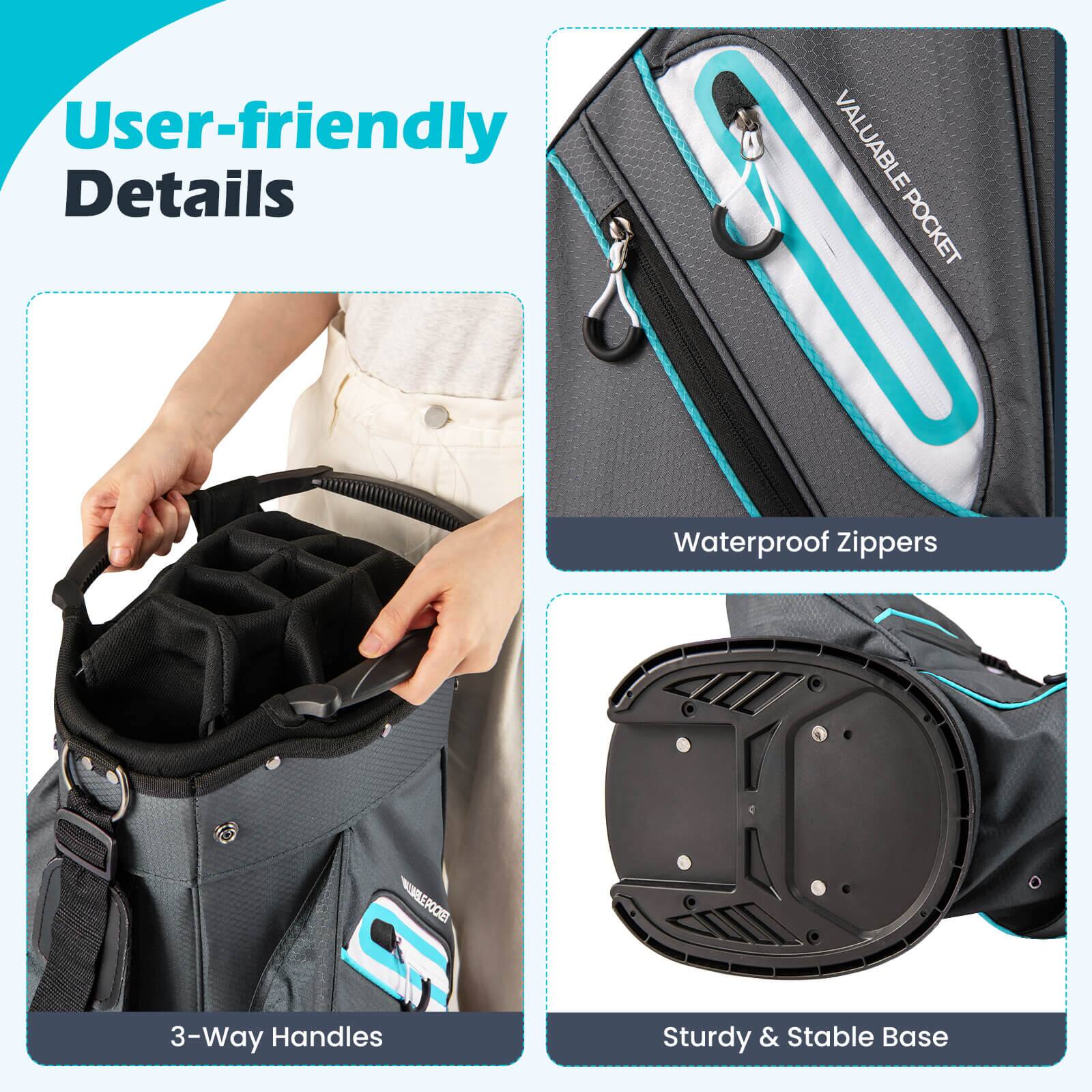 User-friendly Details

- Waterproof Zippers
- 3-Way Handles
- Sturdy & Stable Base
- Valuable Pocket