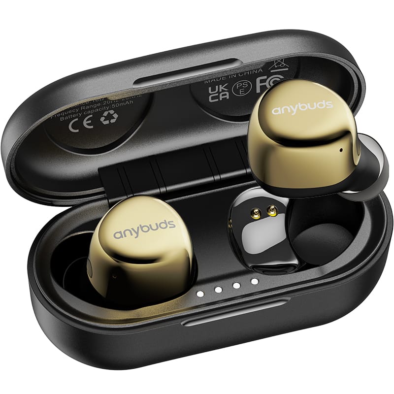 TOZO - Wireless Earbuds, Bluetooth 5.3, ENC Mic, 35H Play, Hybrid ANC, Deep Bass, IPX5, Lightweight - Gold