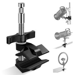 Neewer - 2" End Jaw Grip with 5/8" Stud, Steel Shaft, Adjustable Aluminum Jaws, Rubber Pads, UA015