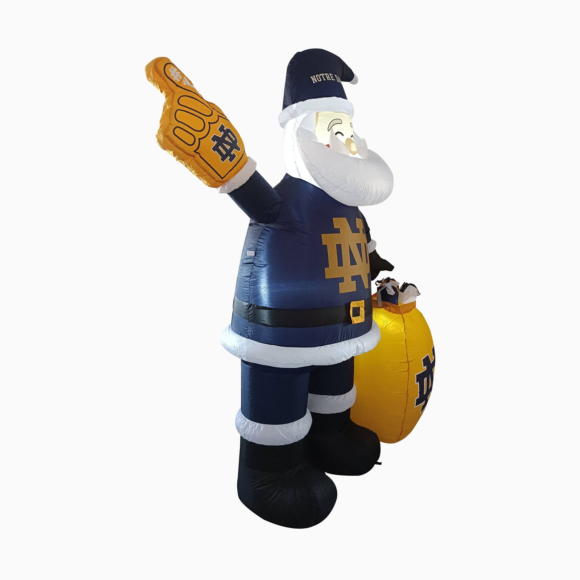 Alt View 1. Logo Brands - Notre Dame Fighting Irish 7' Inflatable Santa - Multicolor.