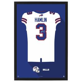 Sporticulture - Damar Hamlin Buffalo Bills 14" x 20" Framed Jersey Print - White