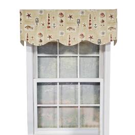 RLF Home - Harbor Provance 3" Rod Pocket Lining Luxurious and Elegant Window Treatment Valance 50" x 15" - Beige