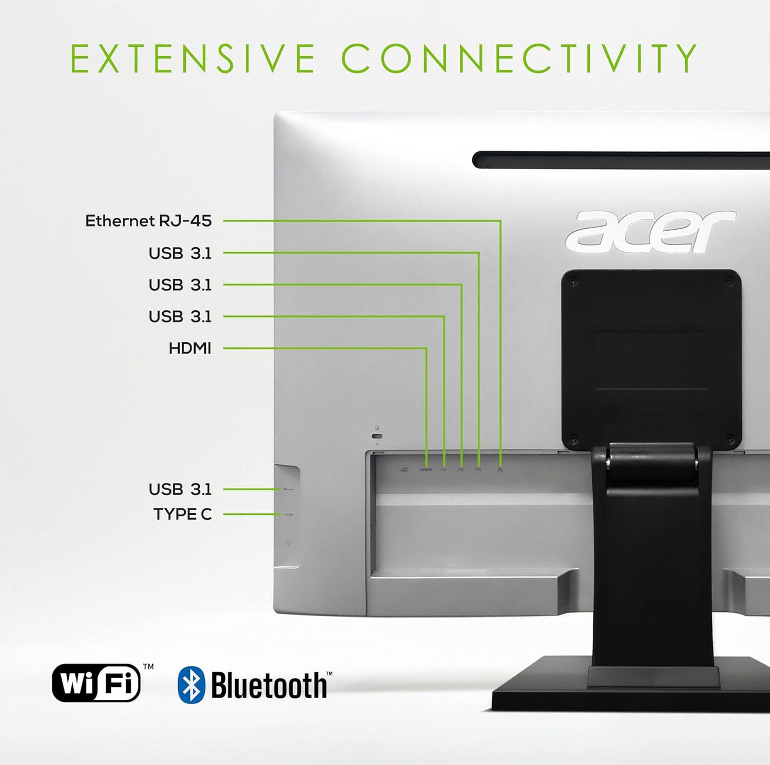 EXTENSIVE CONNECTIVITY
Ethernet RJ-45
USB 3.1
USB 3.1
USB 3.1
HDMI
USB 3.1
TYPE C
Wi-Fi™
Bluetooth™