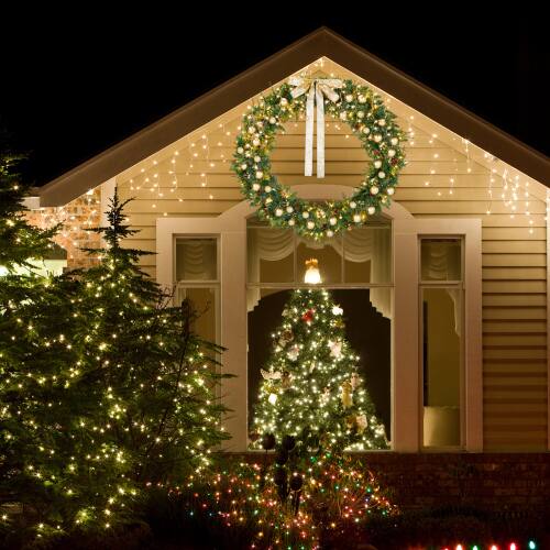 Alt View 4. Winado - 60in Artificial Christmas Holiday Wreath for Indoor / Outdoor with Lights Party Decoration - Light Green.