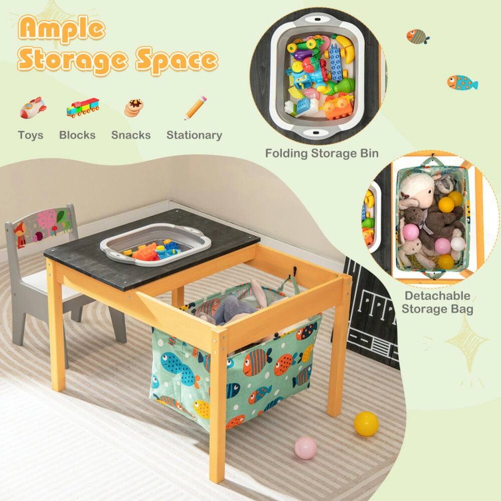 Ample Storage Space  
Toys Blocks Snacks Stationary  
Folding Storage Bin  
Detachable Storage Bag