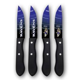 Woodrow - Baltimore Ravens 4-Piece Stainless Steel Steak Knife Set - Multicolor