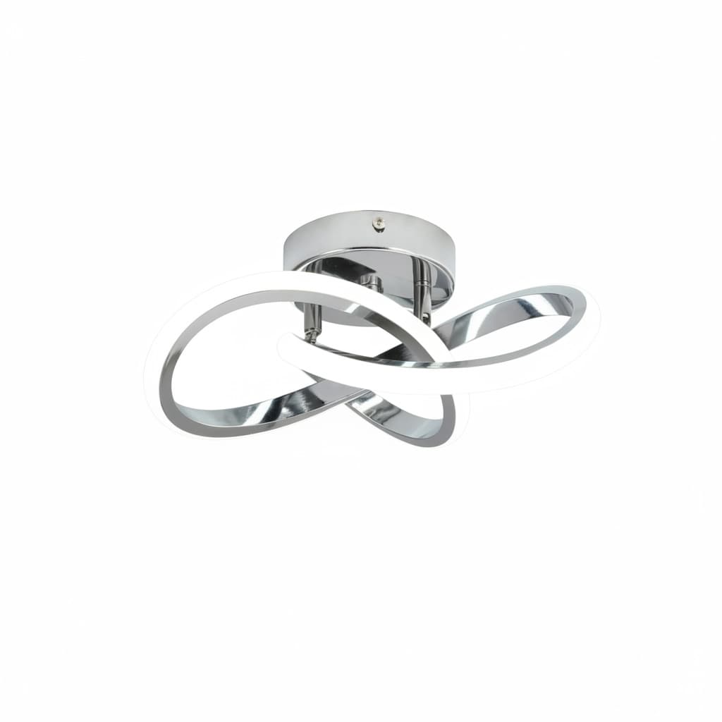 Front. FINEAK - 4.7" Modern Curved Acrylic LED Ceiling Light - 6000K Cool White.