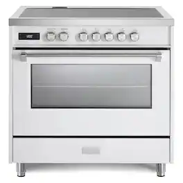 Verona - 36 inch Ultima Collection Freestanding Induction Range with 5 Elements, 5 cu. ft. Oven Capacity - White