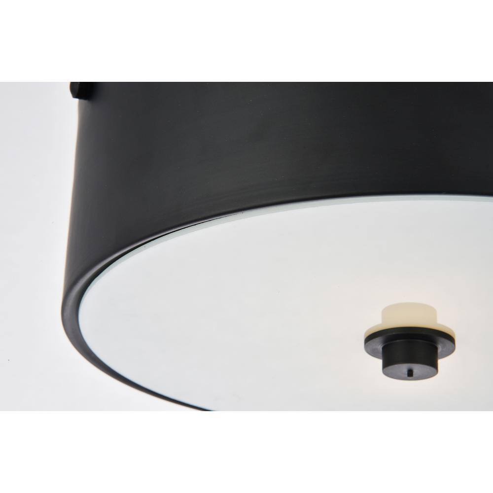 Back. Living District - Hazen 2 light 12 inch Flat Black flush mount - Flat Black And White.
