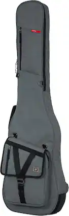 Gator - Transit Series Bass Guitar Gig Bag with Rigid Internal Frame and Weather-Resistant Exterior - Light Gray