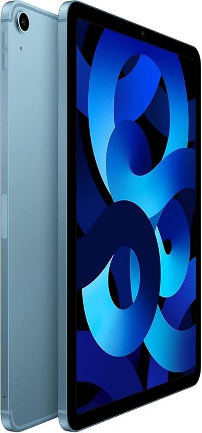 Angle. Apple - 10.9-Inch iPad Air (5th Generation) Wi-Fi + Cellular - 64GB - Blue.