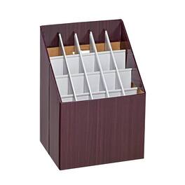 AdirOffice - Blueprint Storage Rolled File Corrugated File Box - 20 Slot, Walnut