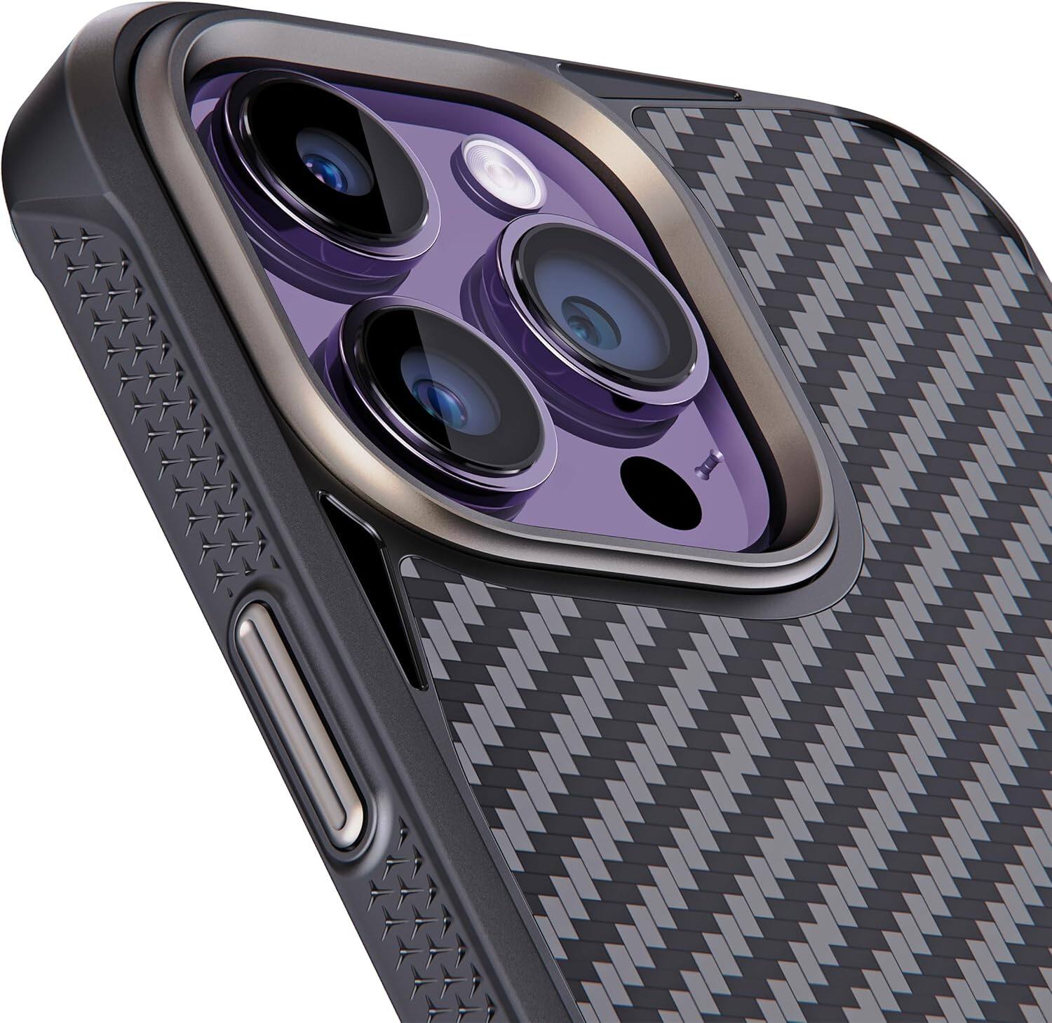 Left. Rebel - Rebel - Rebel Series GEN5 Case For Apple iPhone 14 Pro Max - Black/Aramid Fiber - Black.