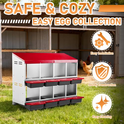 SAFE & COZY  
EASY EGG COLLECTION  

- Easy Installation  
- Sturdy Construction  
- Easy Cleaning