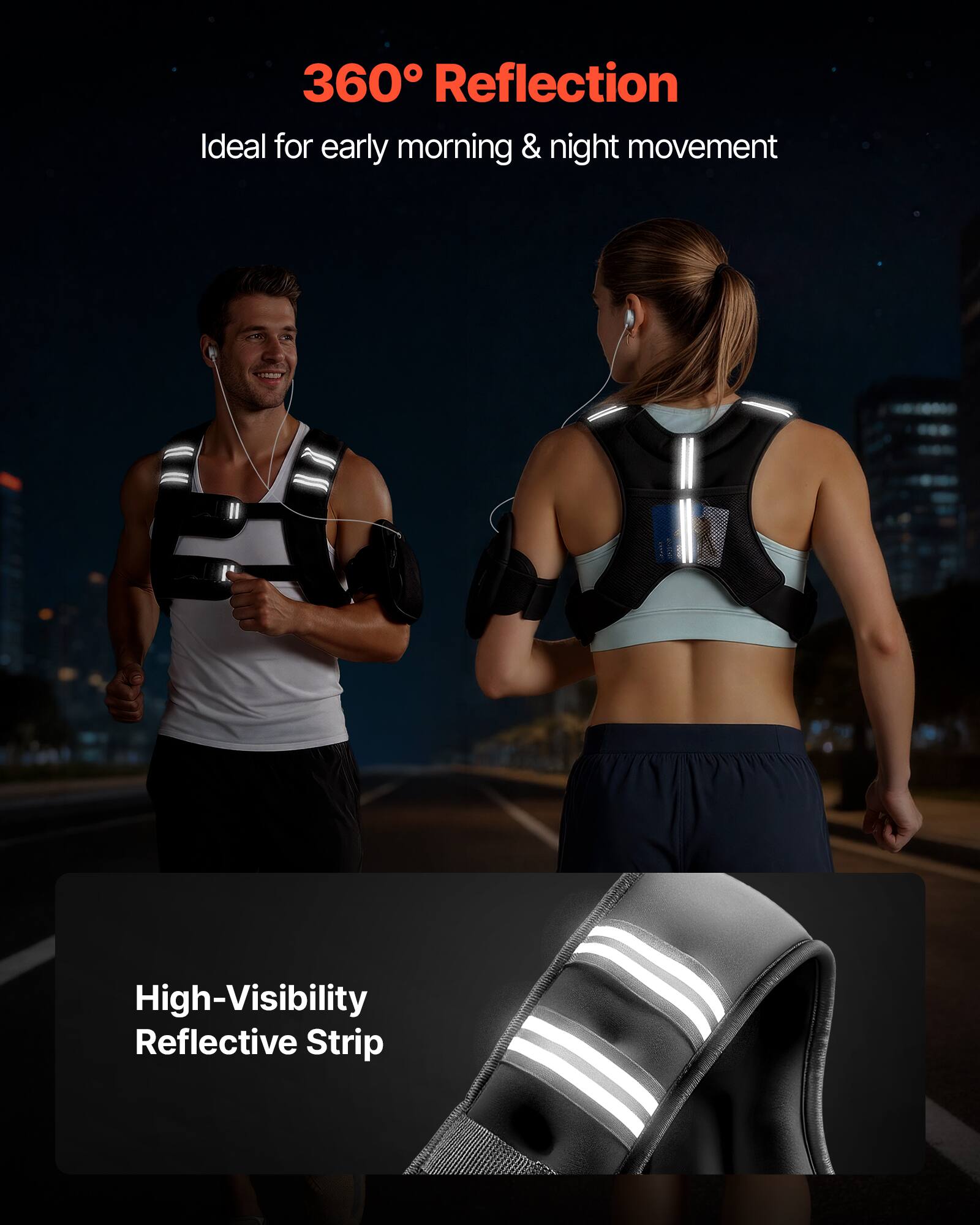 360° Reflection  
Ideal for early morning & night movement  

High-Visibility Reflective Strip