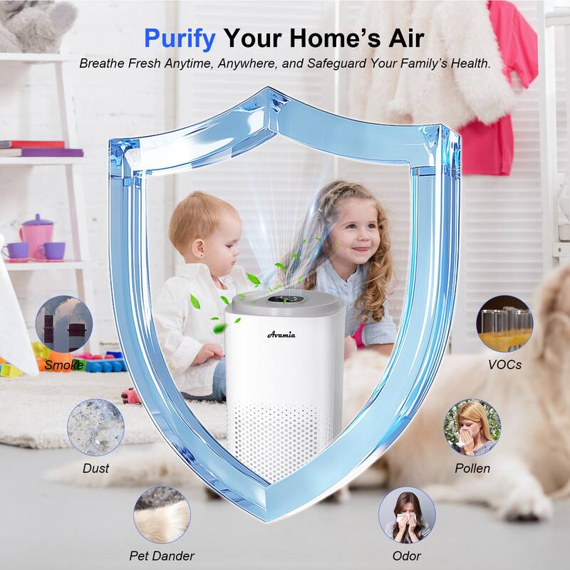 Purify Your Home's Air  
Breathe Fresh Anytime, Anywhere, and Safeguard Your Family's Health.

- Smoke
- VOCs
- Dust
- Pollen
- Pet Dander
- Odor