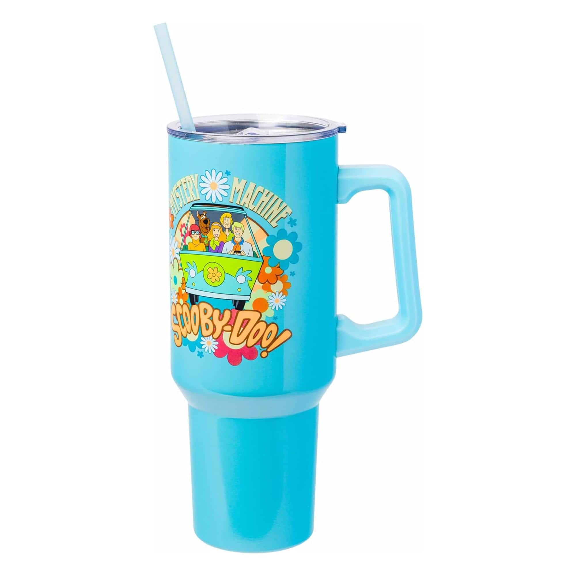 Silver Buffalo - Scooby-Doo Mystery Machine Stainless Steel Tumbler With Handle | Holds 40 Ounces - Blue