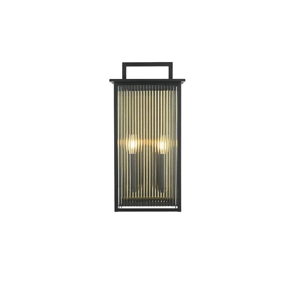Back. Elegant Lighting - Kannon 11.5 inch Outdoor Wall Sconce in Black - Black.