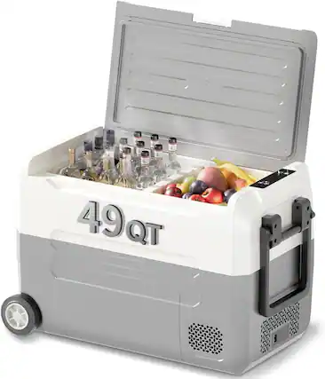 Front. Circus Cirle - 49QT(45L) Portable Car Refrigerator - Grey.