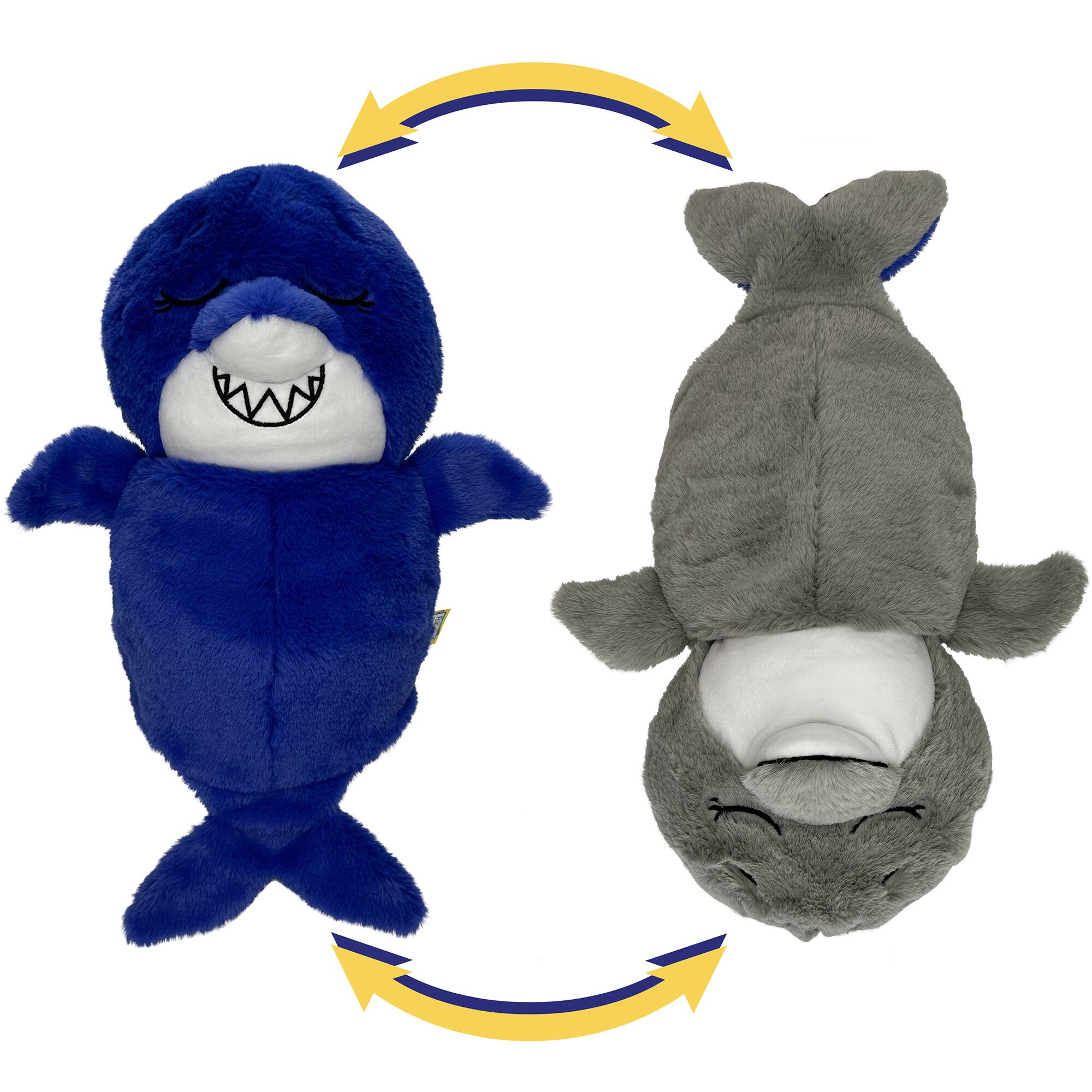 Front. FlipaZoo - FlipaZoo: Upside Down Inside Out - Shark to Dolphin - 2-In-1 Animal Plush.