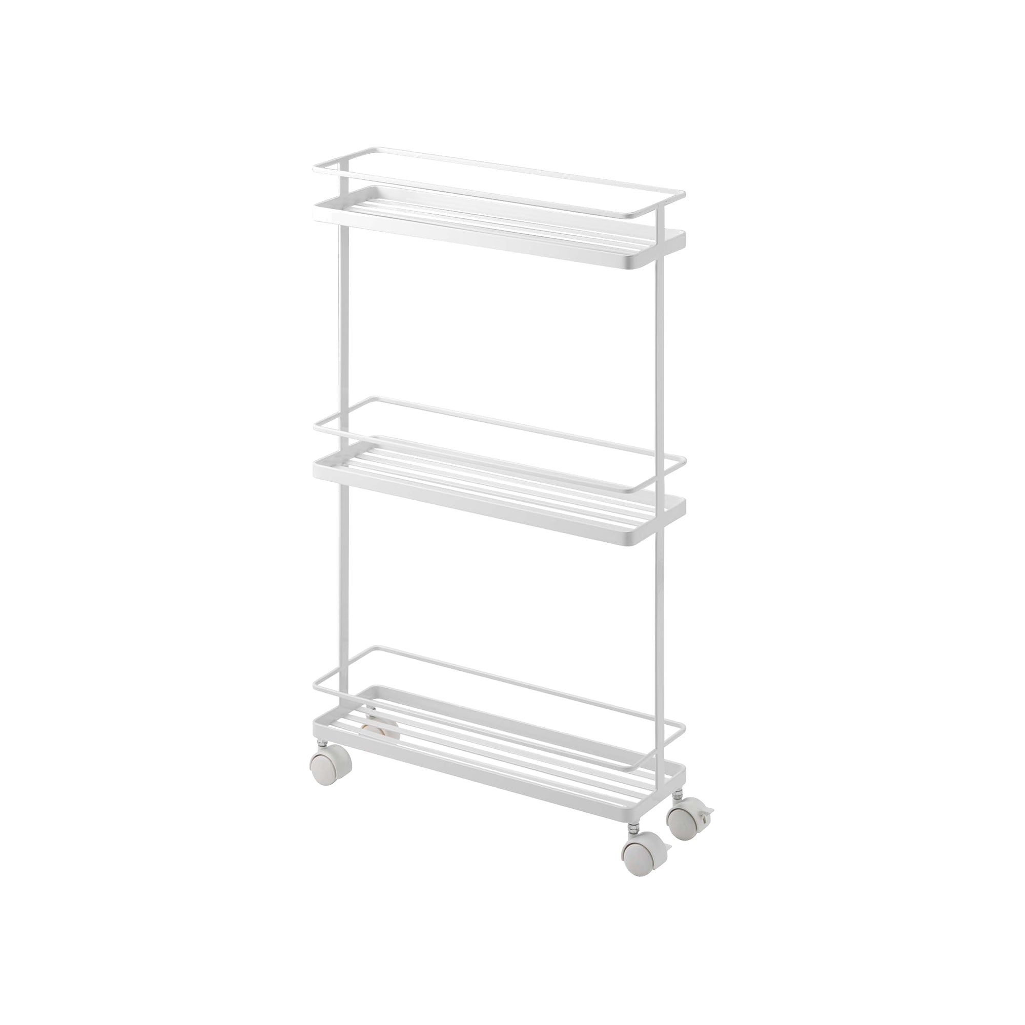 Left. Yamazaki Home - Rolling Cart (26" H)  - Steel - White.