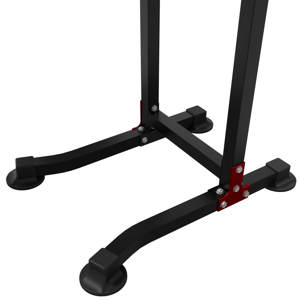 Alt View 1. Ainfox - Ainfox Pull Up Bar Dip Bar Power Tower Workout Dip Station Height Adjustable Free Standing Chin Up Bar - red.