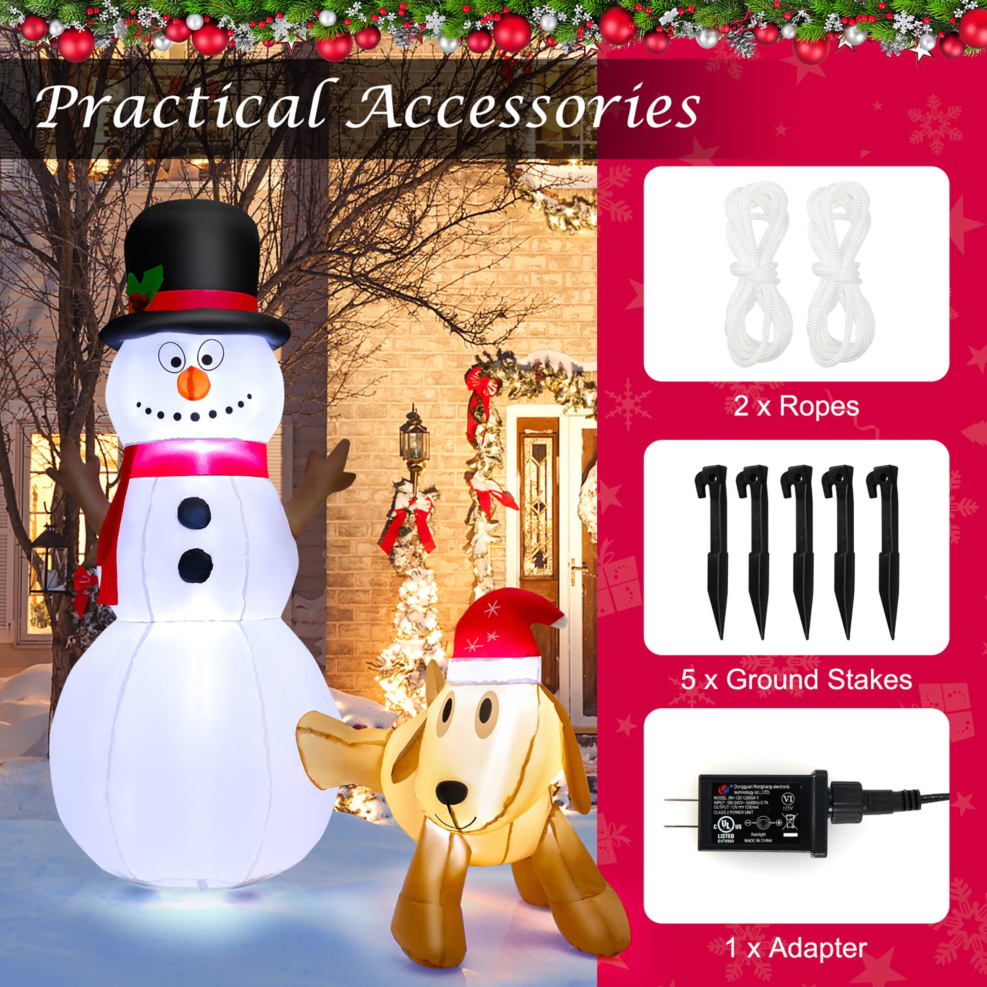 Practical Accessories

2 x Ropes

5 x Ground Stakes

1 x Adapter