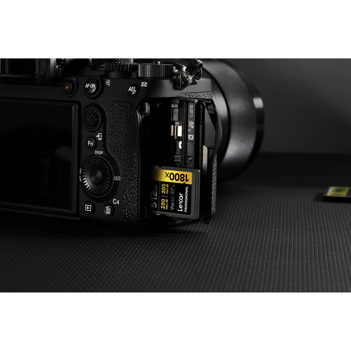 AF-ON  
AEL  
Fn DISP  
ISO C4  
1800x 512GB 205 OVOW 280 0 MB/s V60 Lexar PROFESSIONAL