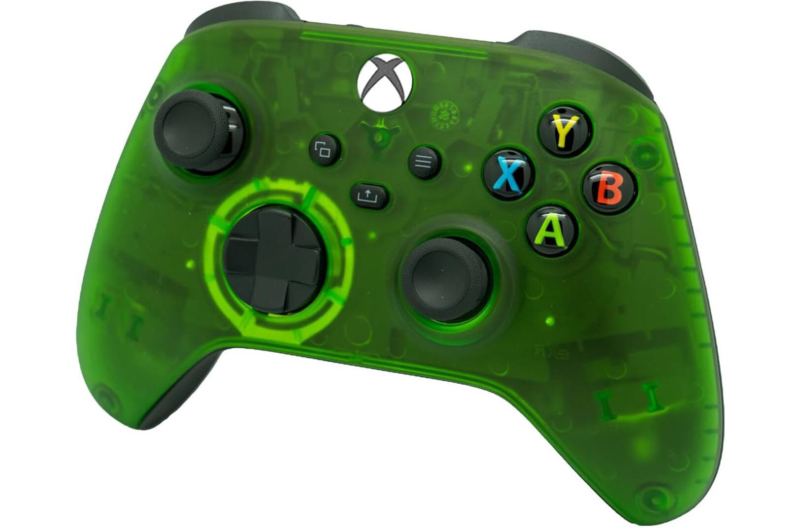 Left. ProControllers - Custom Wireless Controller for Xbox Series X|S, Xbox One, & PC - Clear Green.