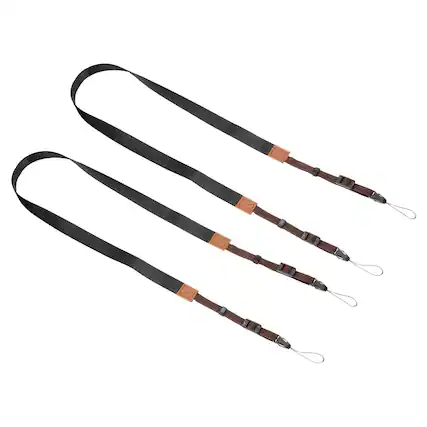 Front. Unique Bargains - 2pcs Camera Strap, Nylon Adjustable Neck Shoulder Strap for DSLR SLR Compact Cameras Mirrorless - Black.