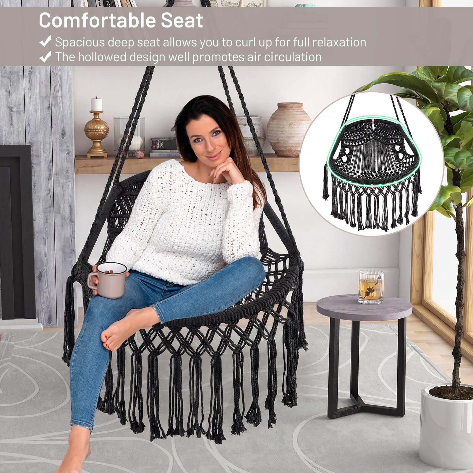 Comfortable Seat  
- Spacious deep seat allows you to curl up for full relaxation  
- The hollowed design well promotes air circulation
