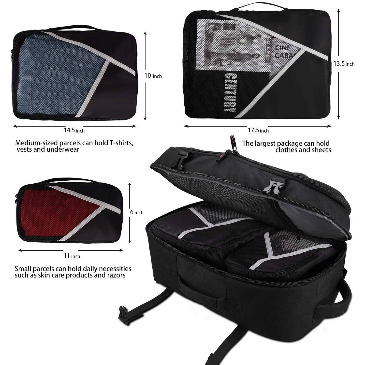 14.5 inch x 10 inch  
Medium-sized parcels can hold T-shirts, vests, and underwear  

17.5 inch x 13.5 inch  
The largest package can hold clothes and sheets  

11 inch x 6 inch  
Small parcels can hold daily necessities such as skin care products and razors