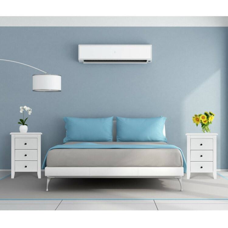 Left. SlickBlue - Set of 2 Modern Nightstands with Drawers – Stylish End Tables for Home Decor - White.