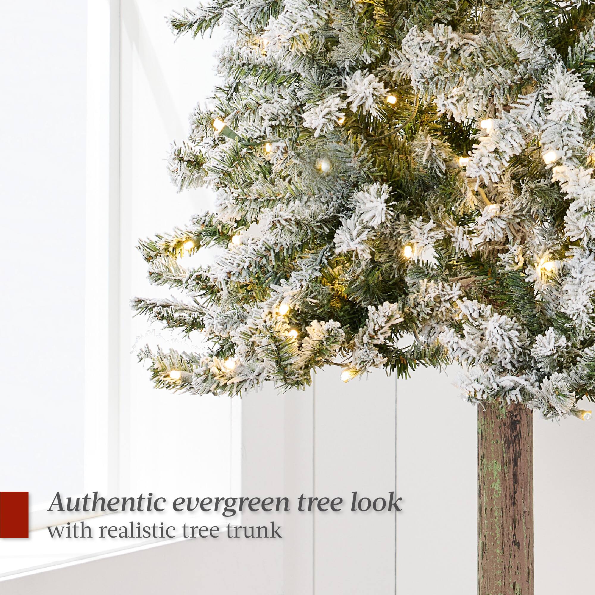 Authentic evergreen tree look with realistic tree trunk