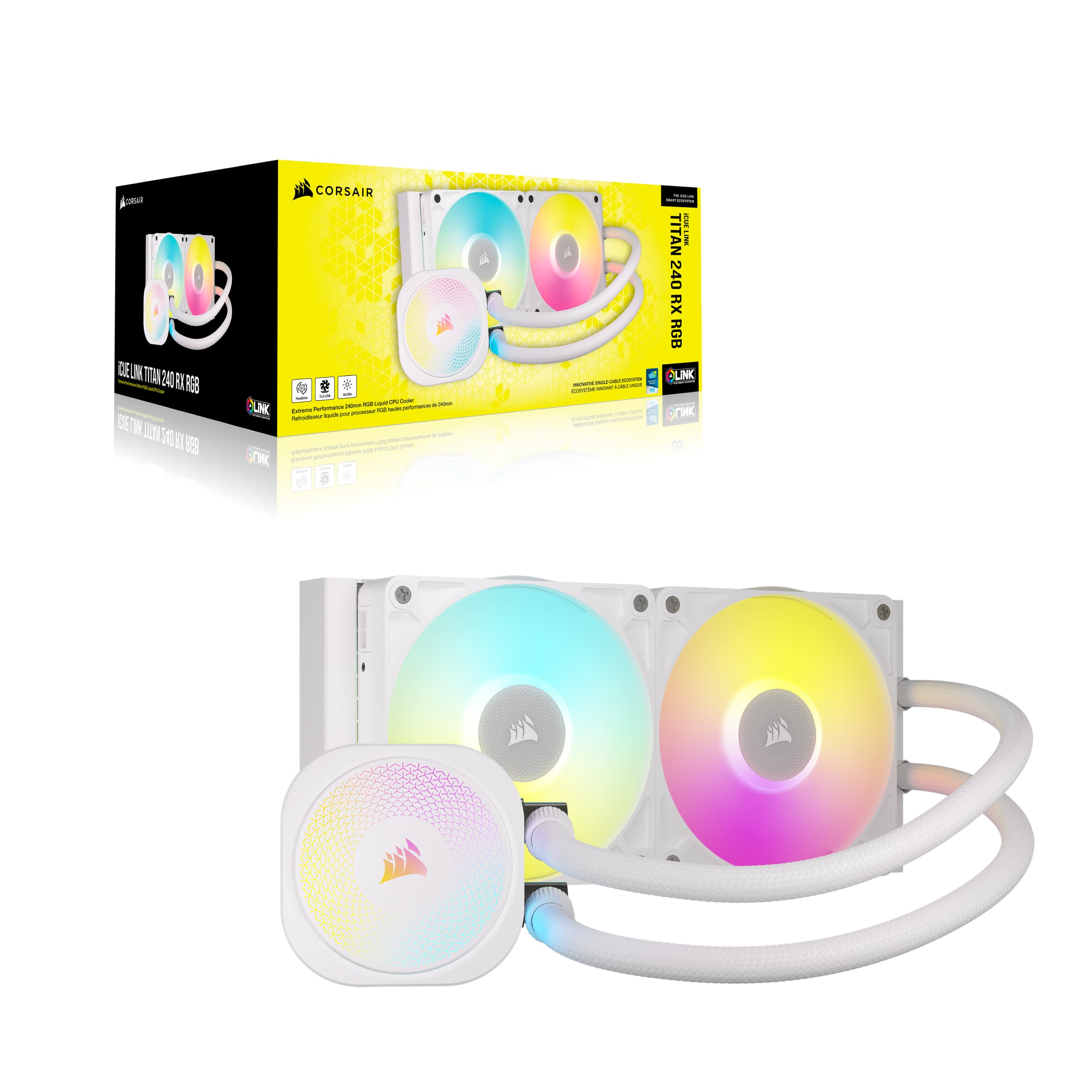 CORSAIR iCUE LINK TITAN 240 RX Liquid CPU Cooler with RGB