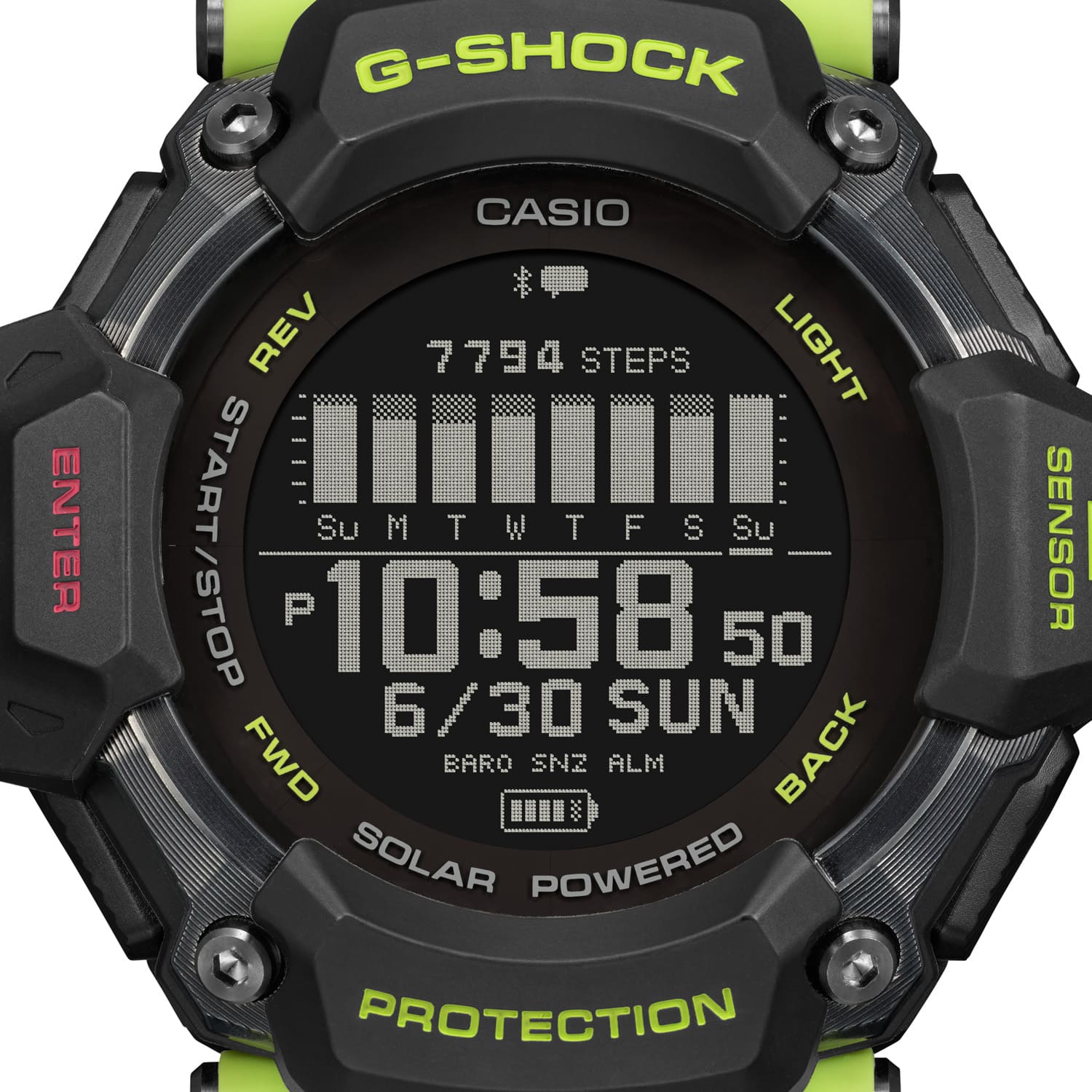 Alt View 1. Casio - G-Shock Move 52mm Heart Rate + GPS Solar Assist Resin Strap Smartwatch - Yellow.