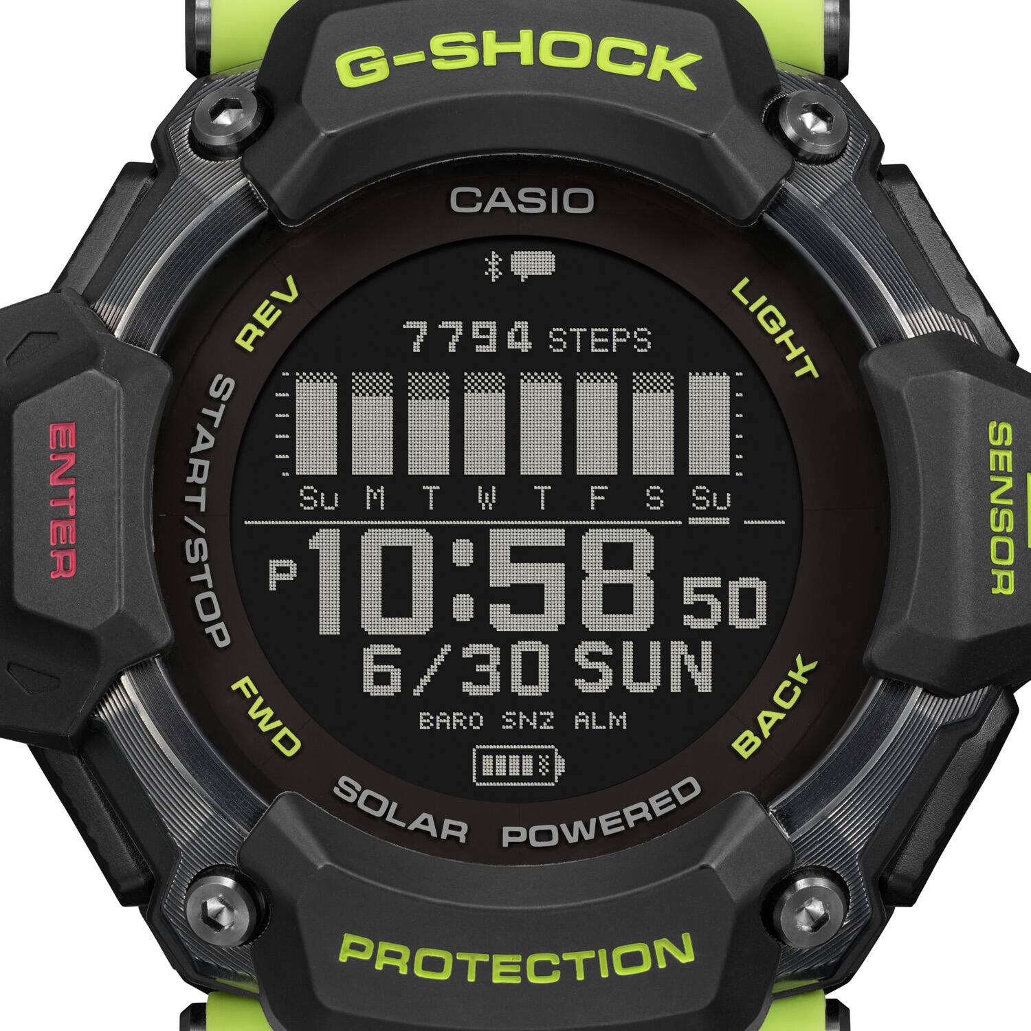 Alt View 1. Casio - G-Shock Move 52mm Heart Rate + GPS Solar Assist Resin Strap Smartwatch - Yellow.