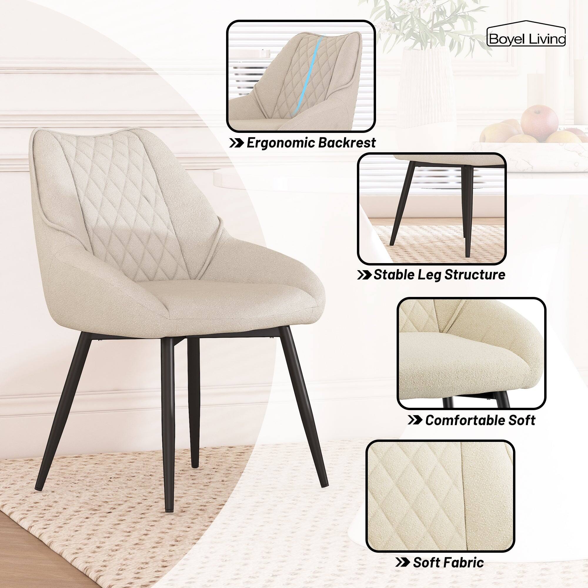 Boyle Living

- Ergonomic Backrest
- Stable Leg Structure
- Comfortable Soft
- Soft Fabric