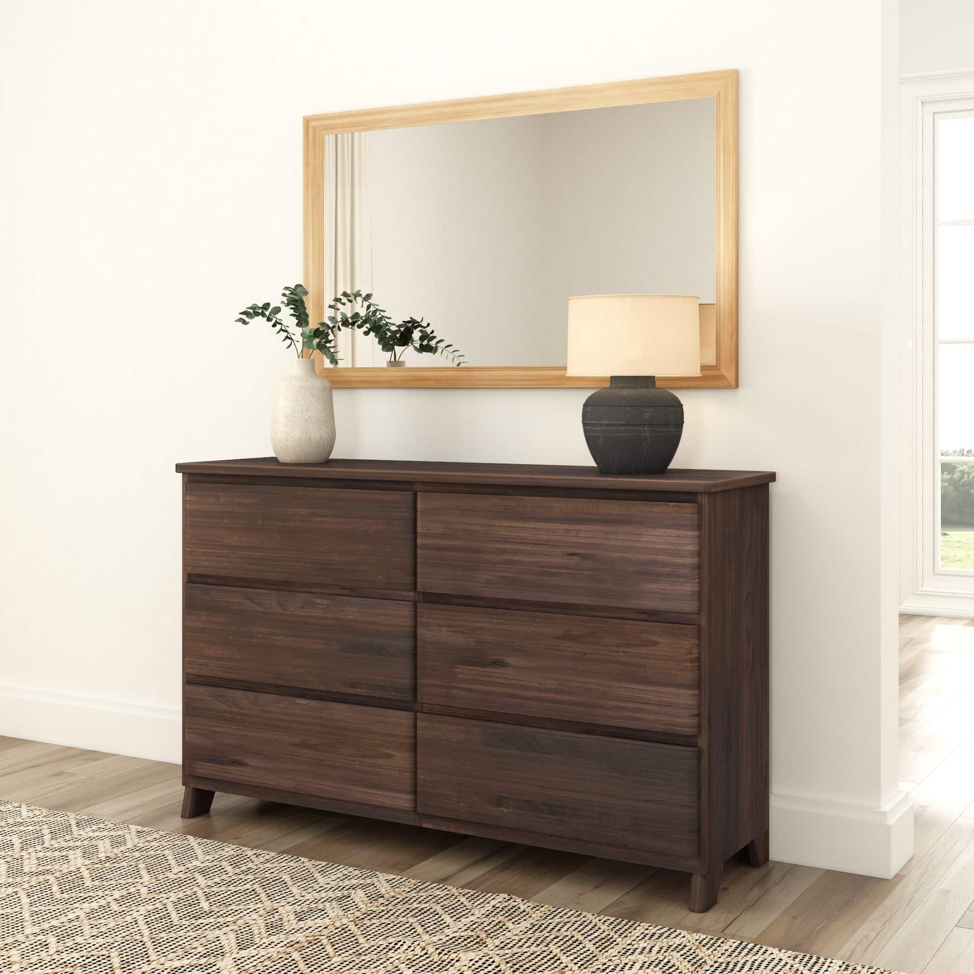 Plank+Beam - Modern Farmhouse 6 Drawer Dresser - Barnwood Brown