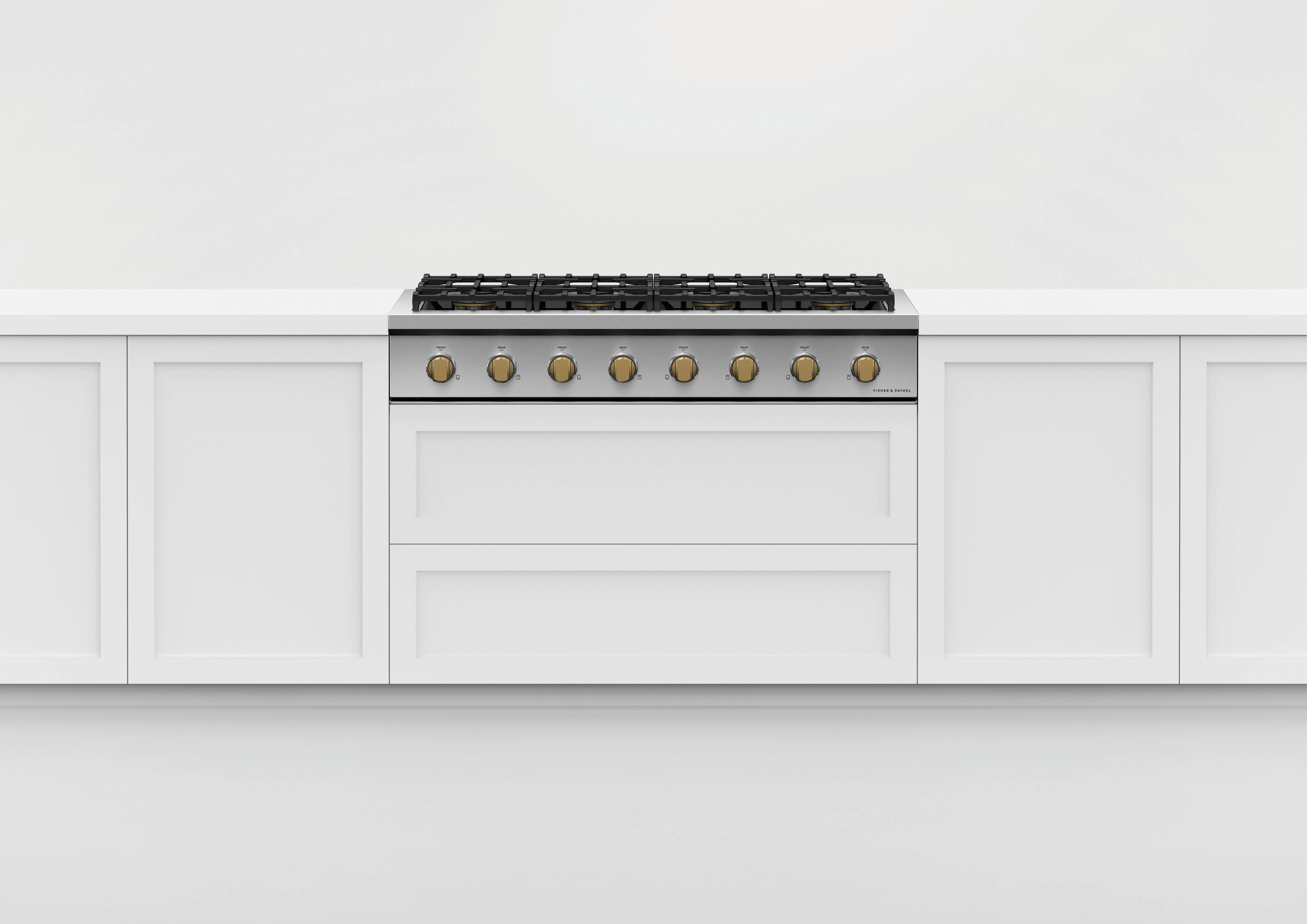 Alt View 14. Fisher & Paykel - Pro Rangetop Dial Kit, 48 in, 8 Burner - Brass.