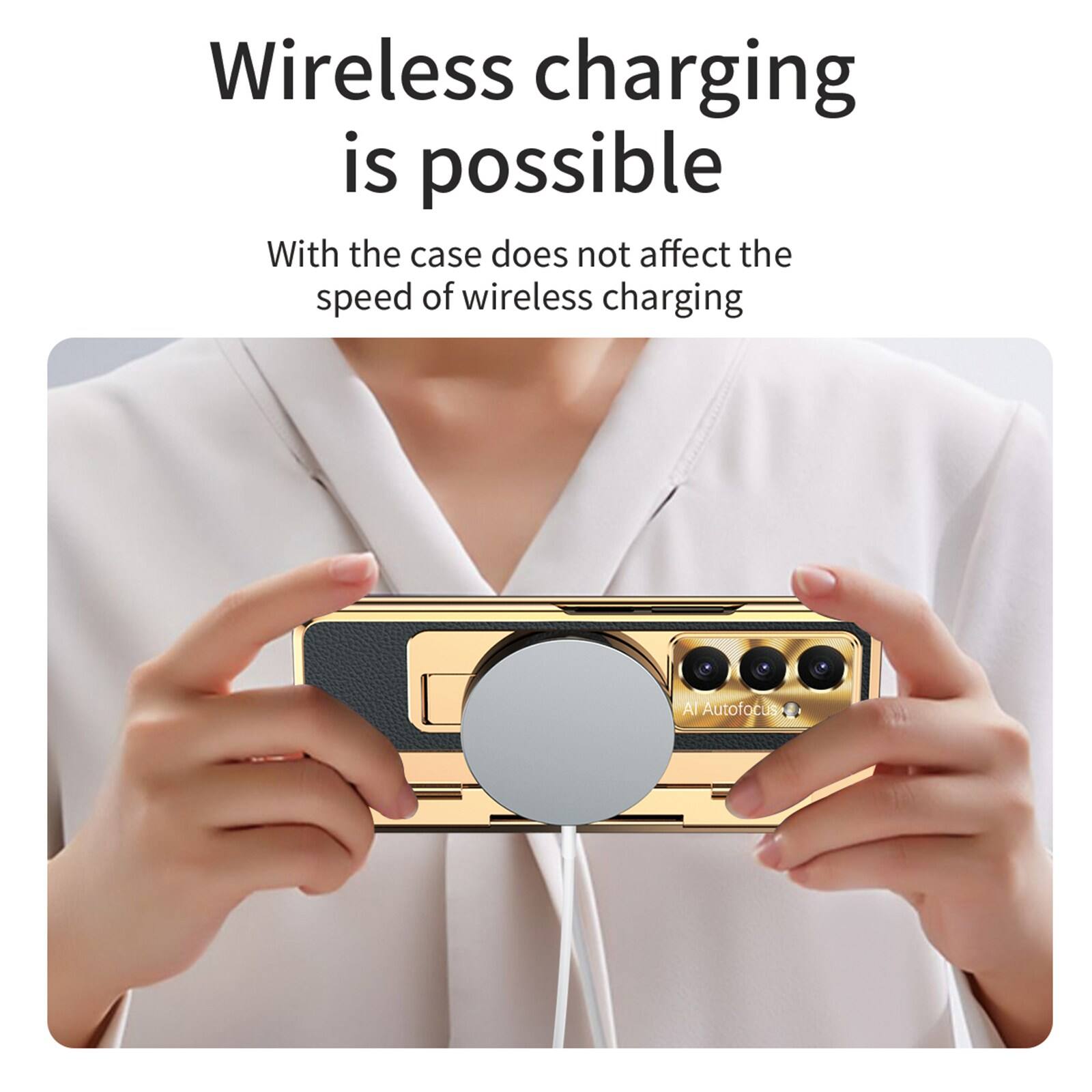 Wireless charging is possible. With the case, it does not affect the speed of wireless charging. AI Autofocus